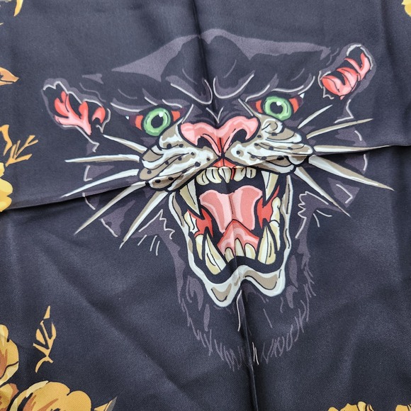 Ardeo Rebel leopard silk hand stitched/rolled artistic‎ designer luxury wrap 37" - Picture 5 of 11